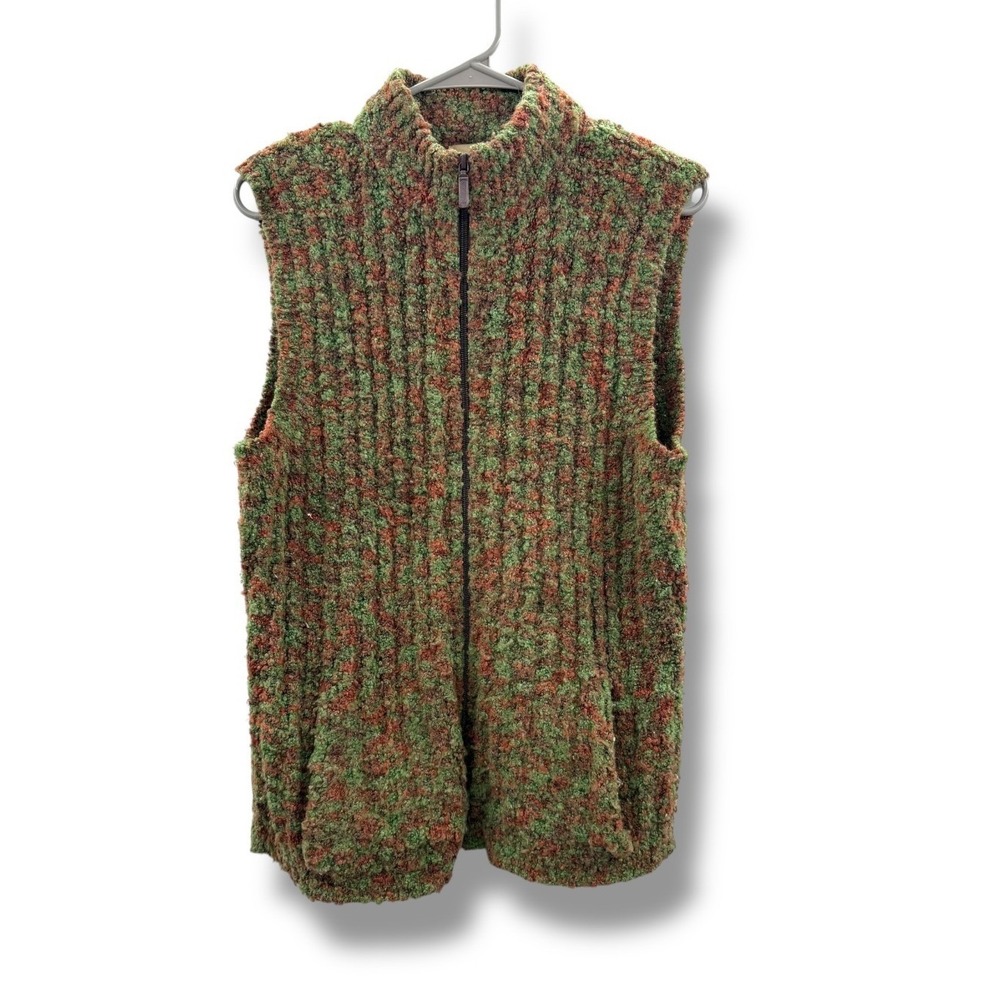 Woolrich Vest Women's Medium Green Wool Blend Zip Outdoor Fall Winter Layer